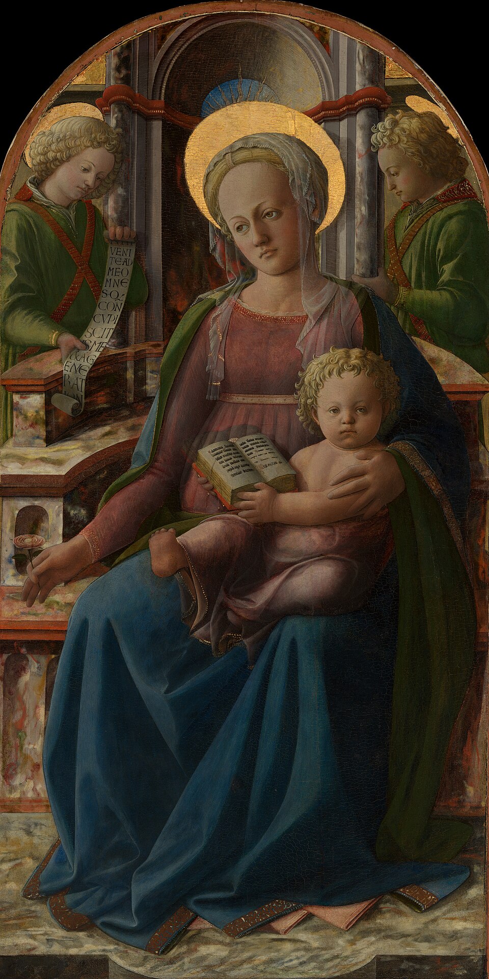 Madonna and Child Enthroned with Two Angels
