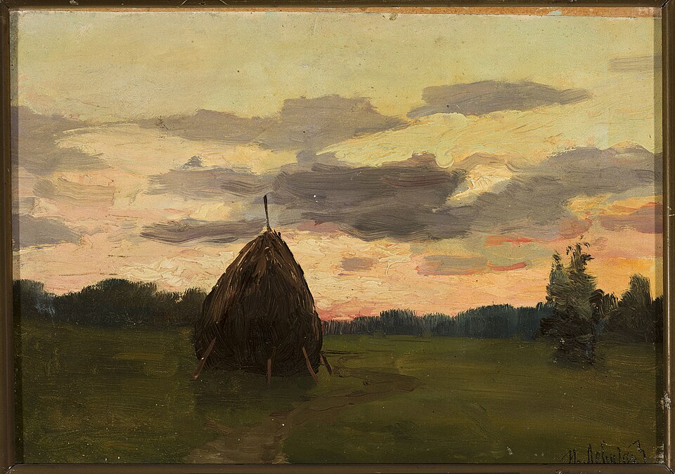 Landscape with a haystack