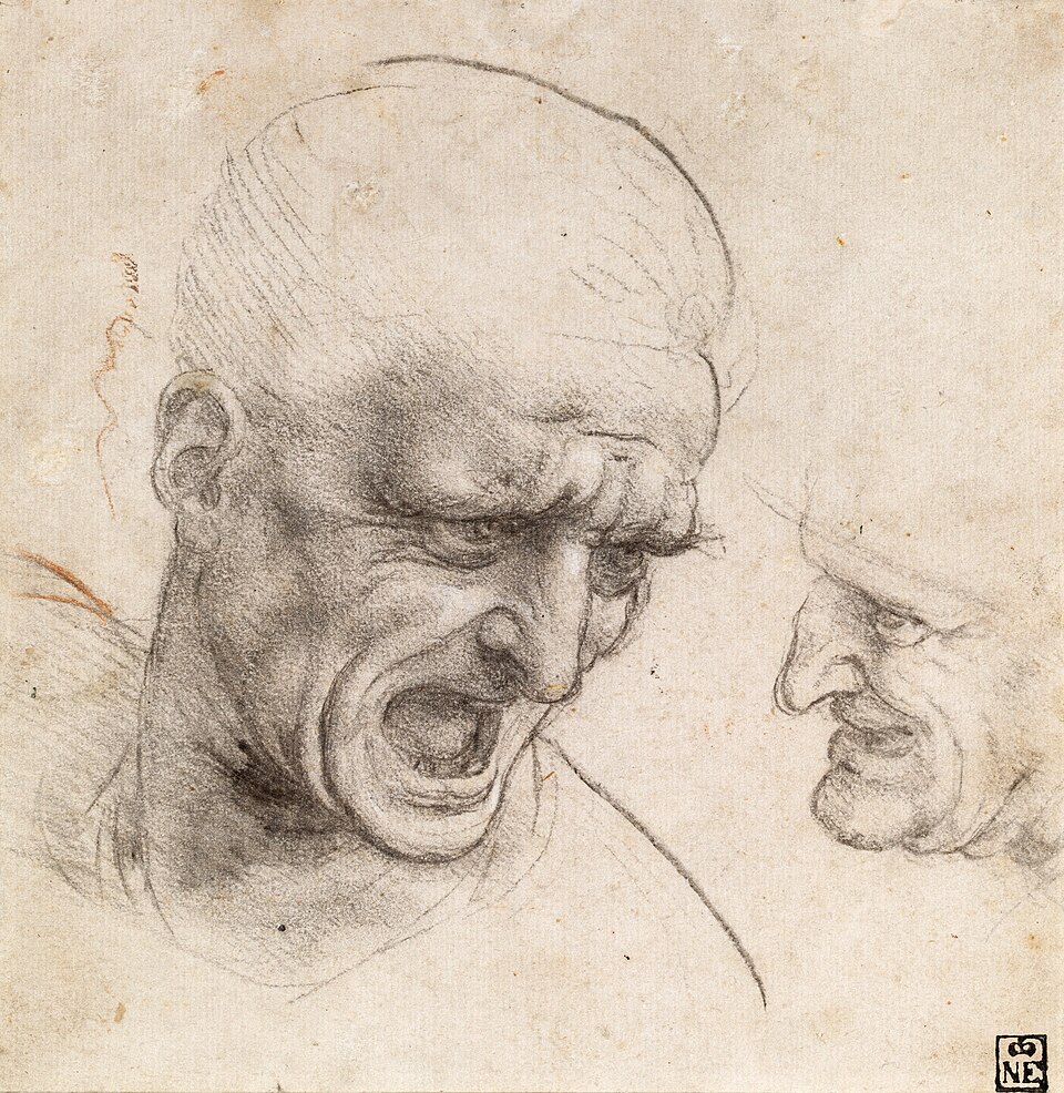 Study of the Heads of Two Soldiers