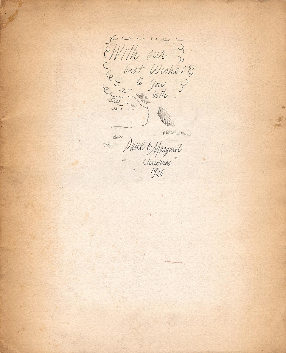 A Christmas Card to Arthur and Madeline Clifton, 1926