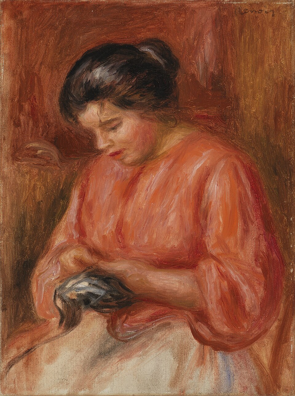 Girl Darning