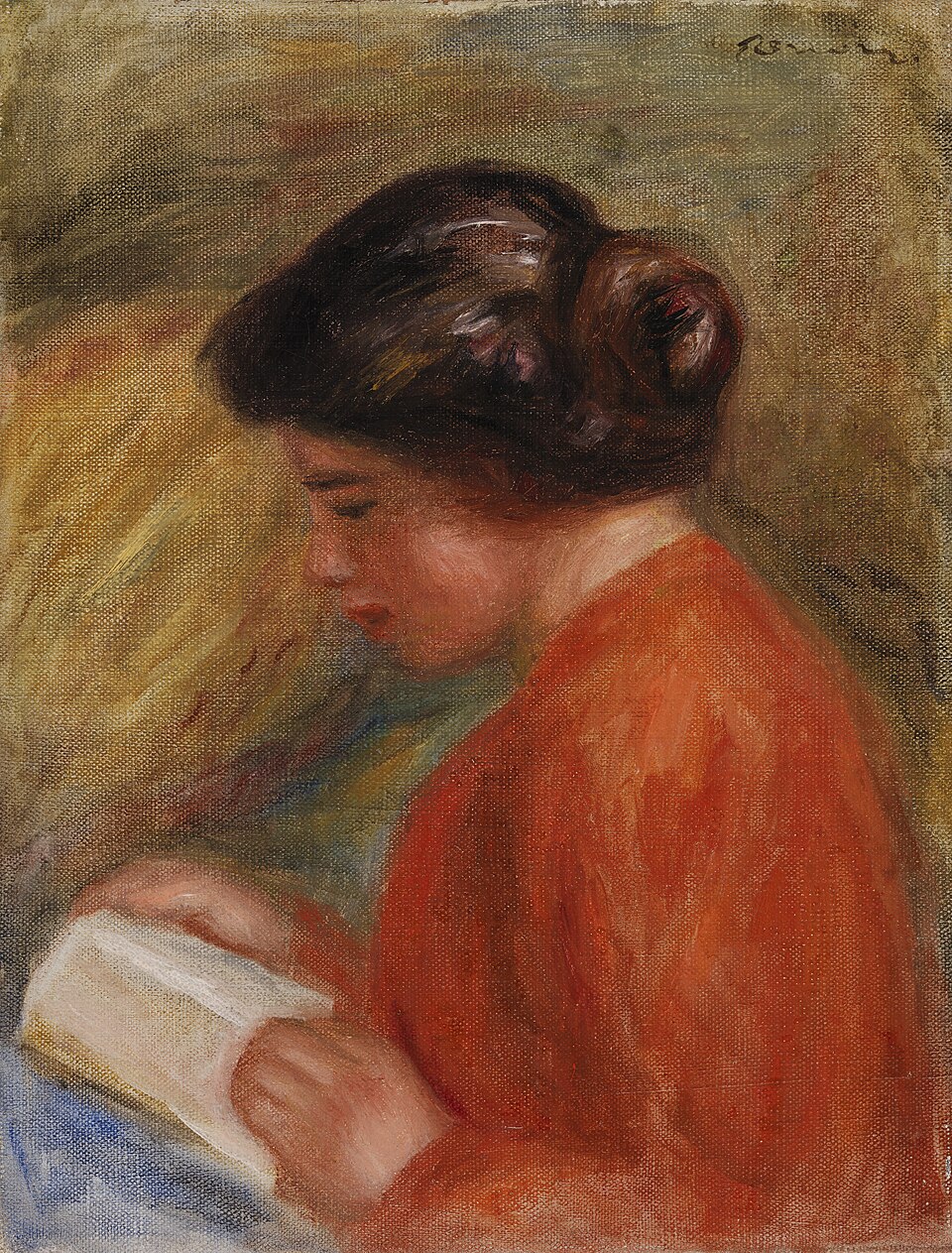 Young Woman Reading (Jeune femme lisant, buste)