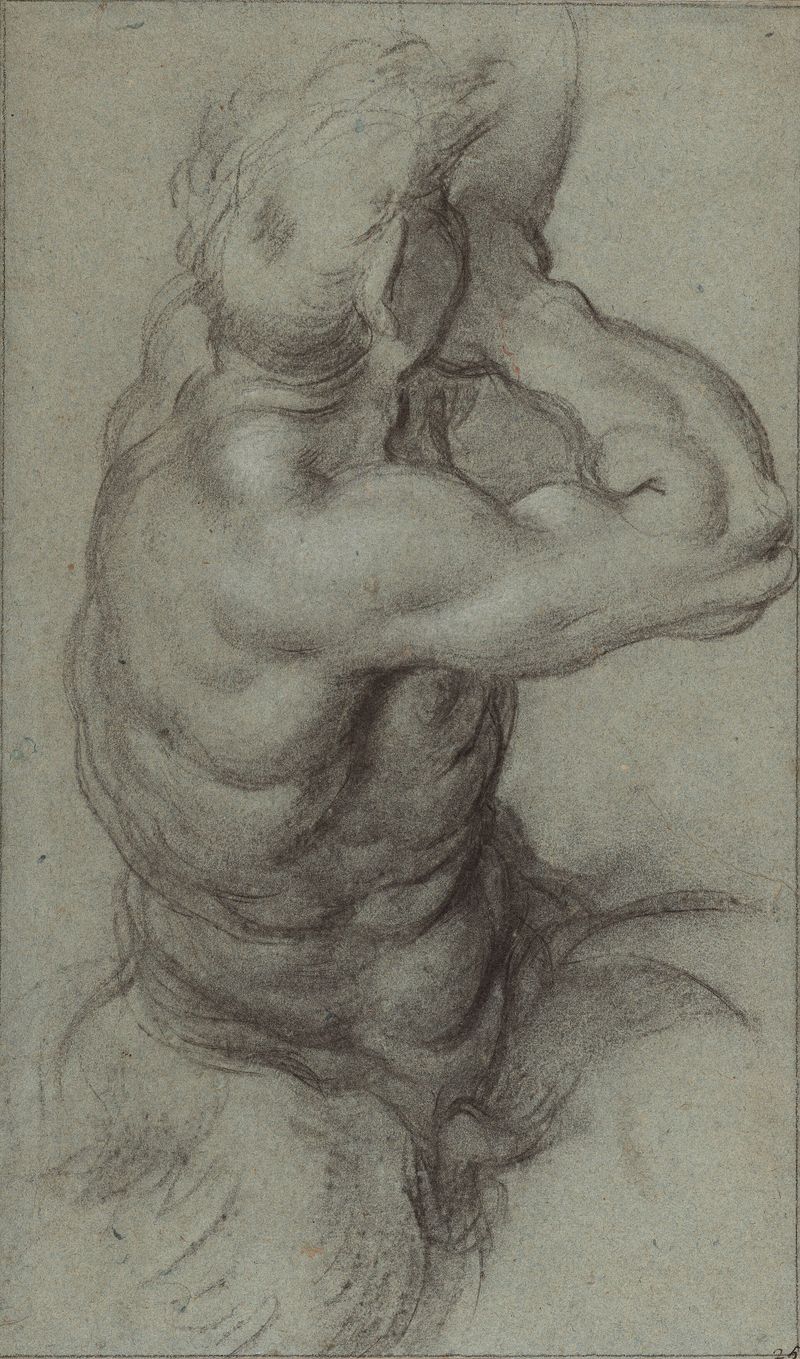 Study of Triton Blowing a Conch Shell (recto); Partial Study of an Arm (verso)