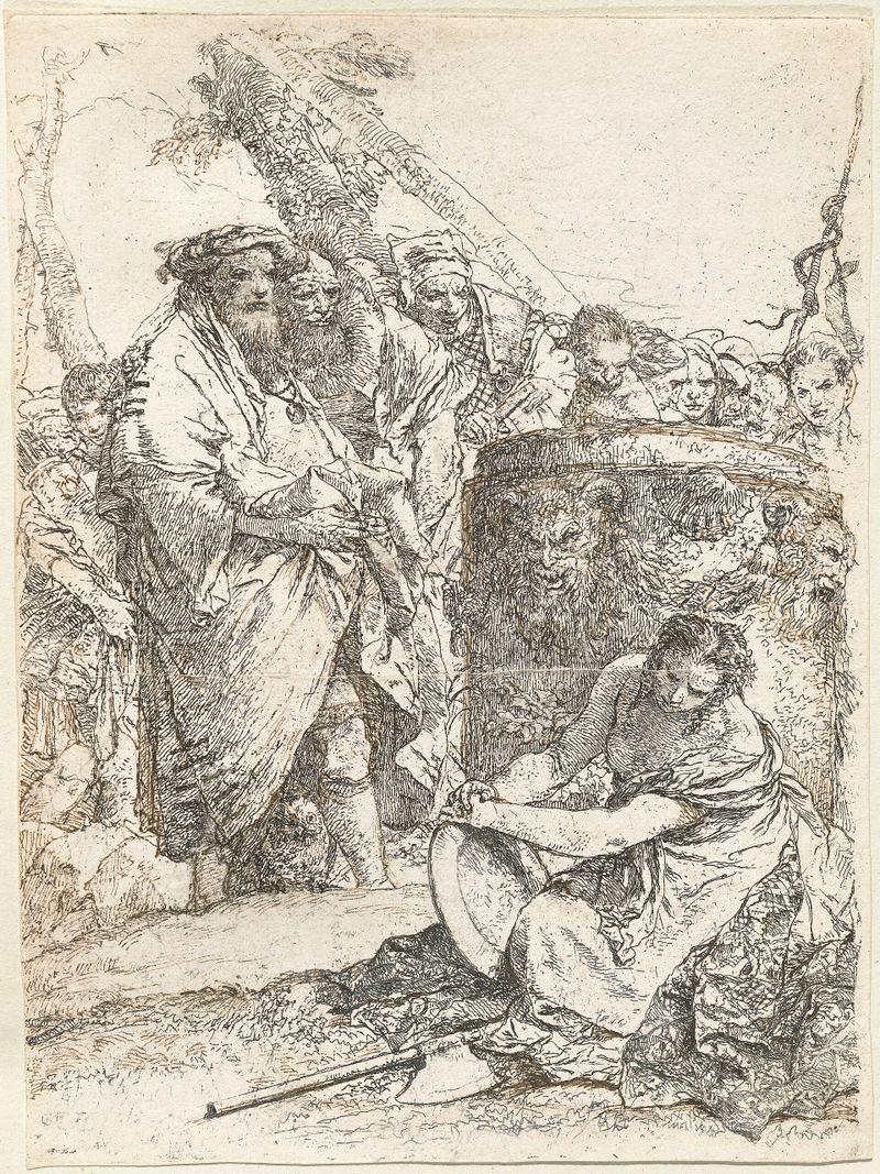 Magician and Other Figures before a Burning Altar with Skull and Bones