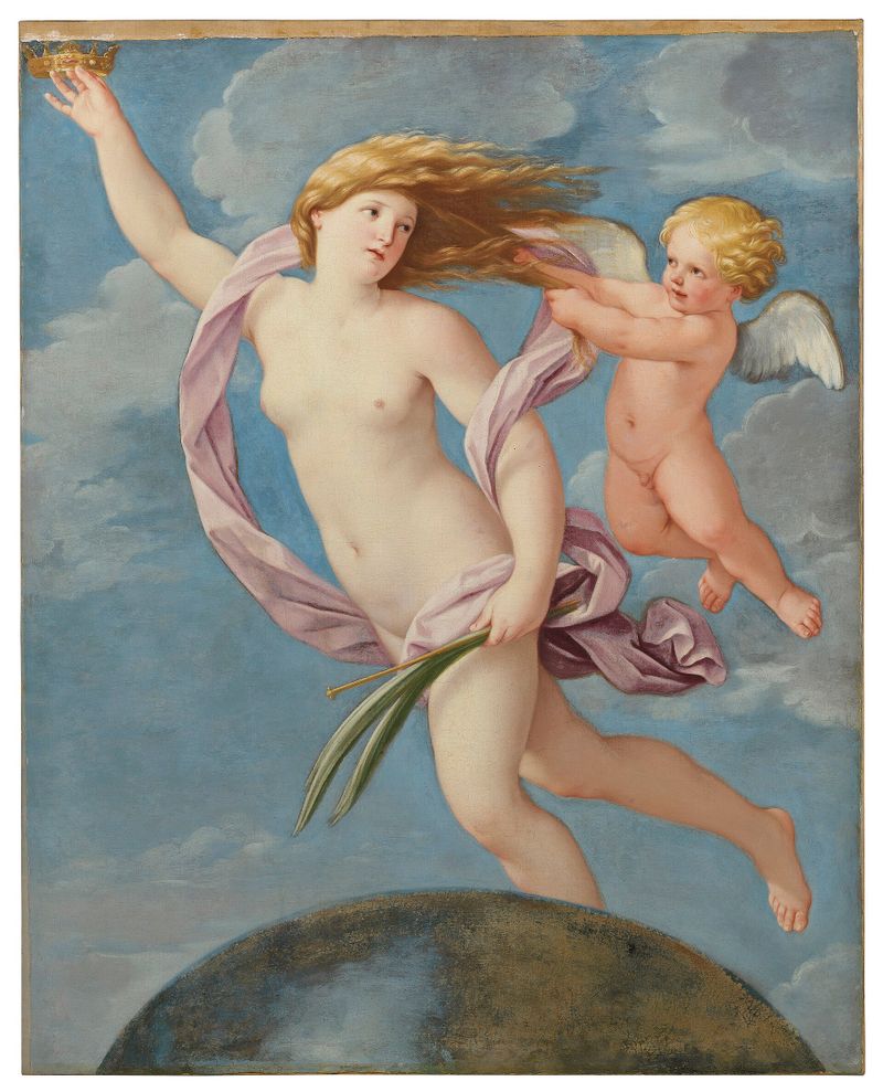 Allegory of Fortune, holding a crown