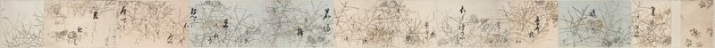 Selections from the New Collection of Japanese Poems from Ancient and Modern Times (Shinkokin wakashū) with Printed Designs of Chinese Lions and Crab Finger Grass