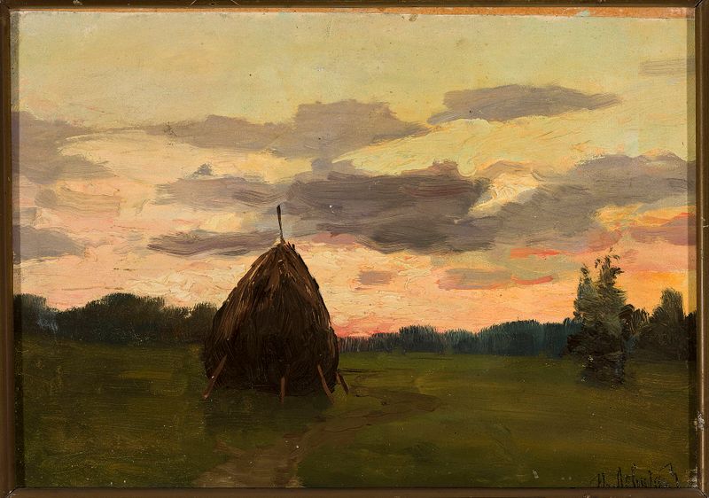 Landscape with a haystack