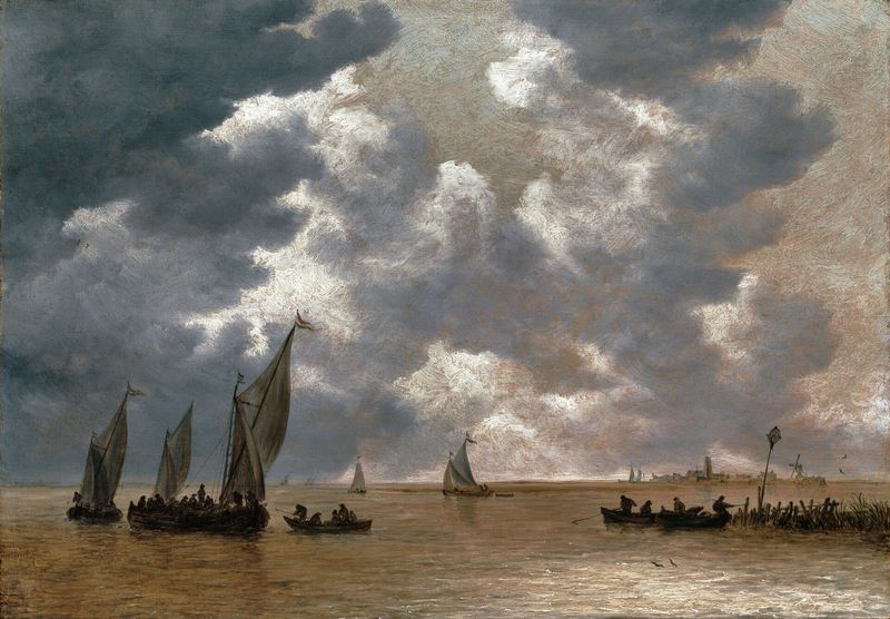 Estuary Scene with a distant view of Woudrichem