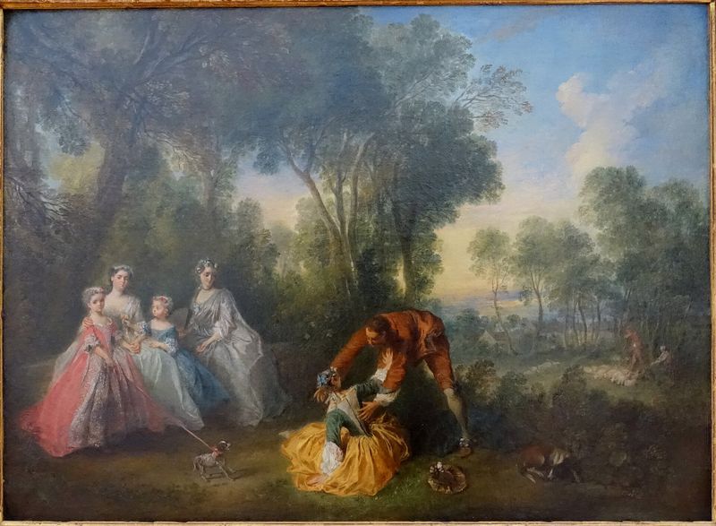 Group Portrait in a Landscape with Amorous Couple