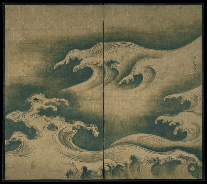 波濤図屏風