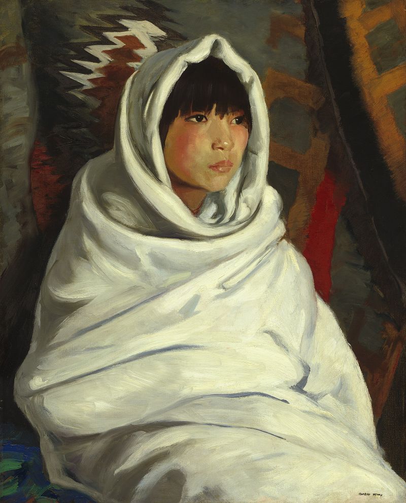 Indian Girl in White Blanket