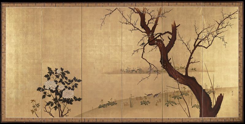 Spring [right of a pair of Birds and Flowers in Spring and Autumn]