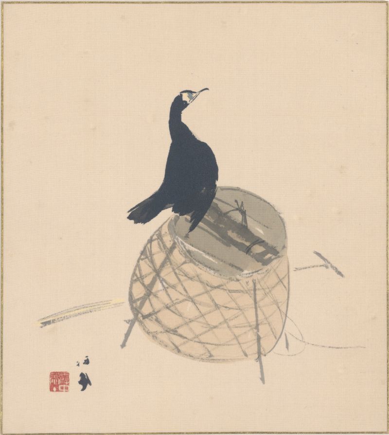Cormorant on a Basket