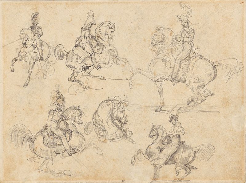 Horses and Riders (recto); Horses (verso)