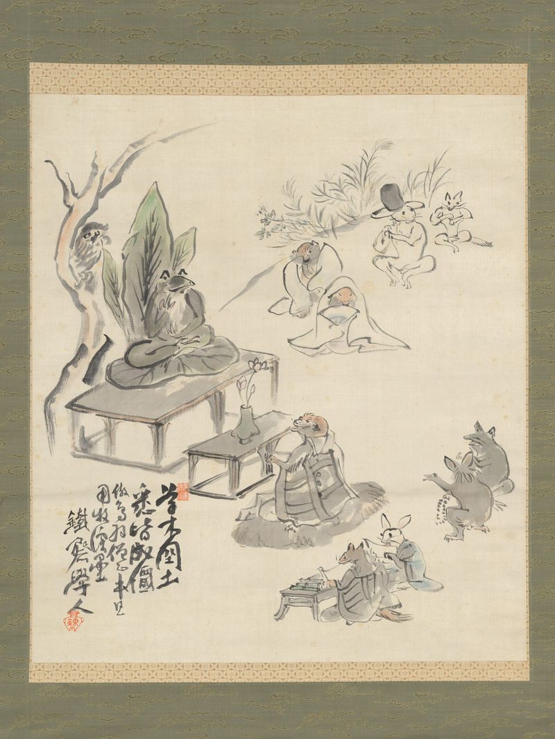 Scene Inspired by the Scrolls of Frolicking Animals and Humans