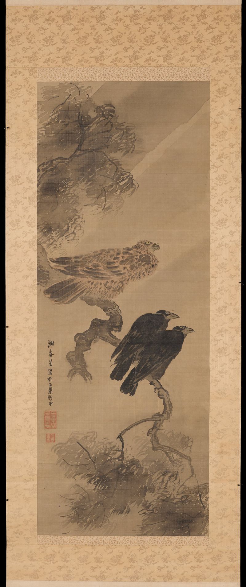 Kite and two crows